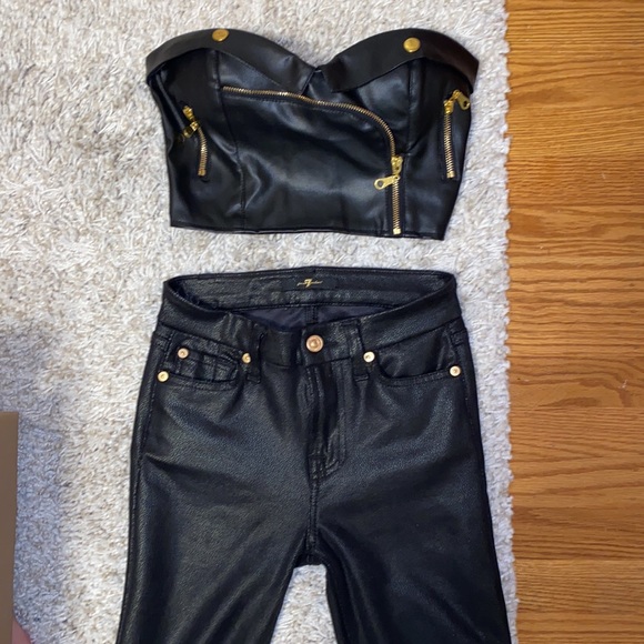 7 For All Mankind Pants - Coated black pants